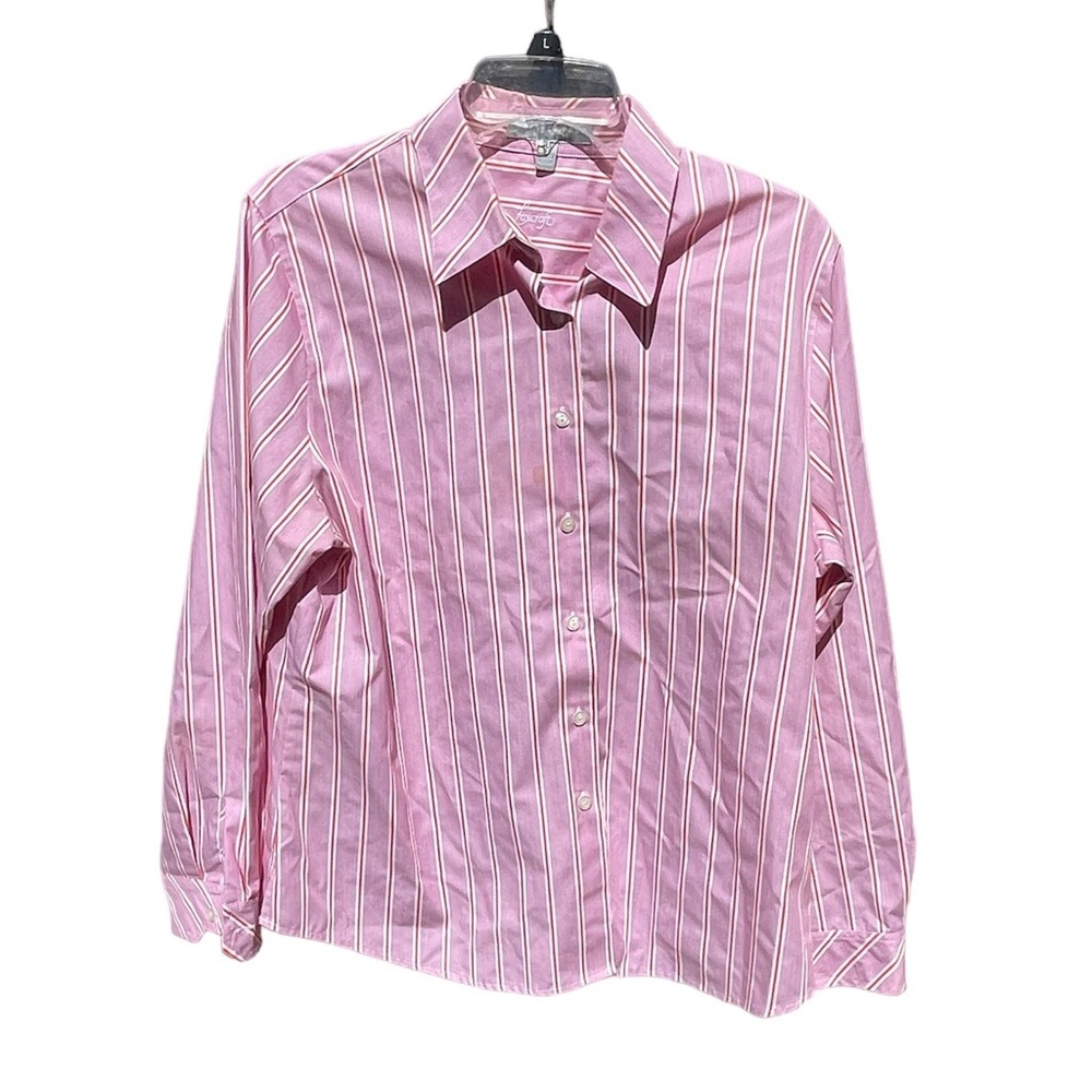 Foxcroft shirt Sz 14 Button Down Shirt Pink Stripe